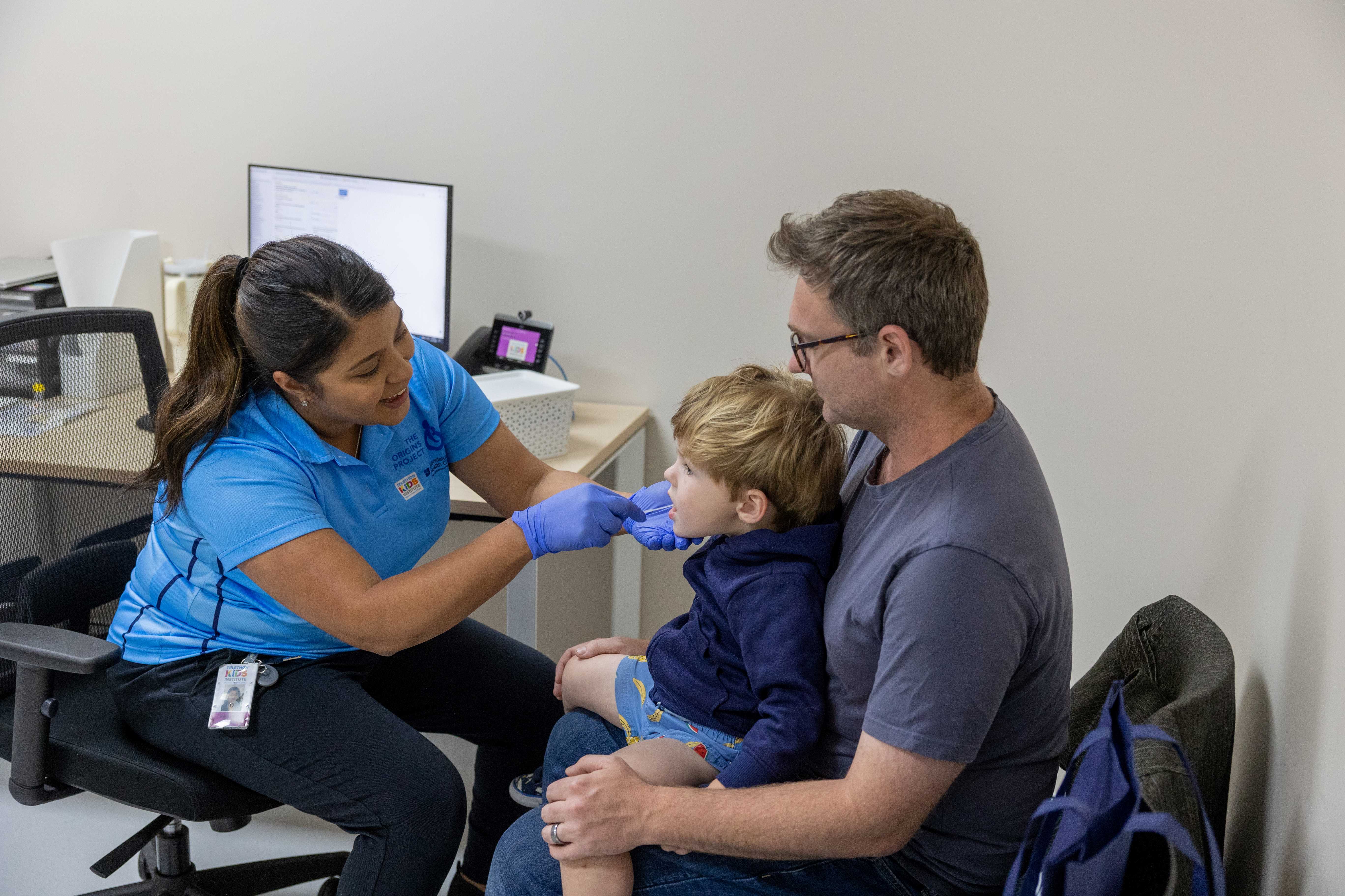 Alexis swiping boys gums