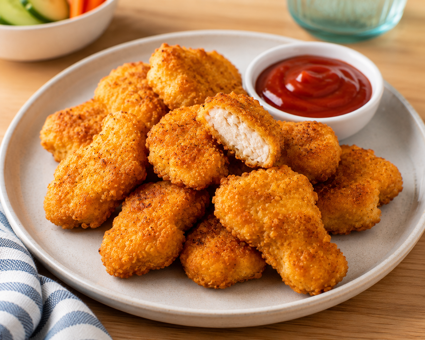 AI generated image of homemade chicken nuggets