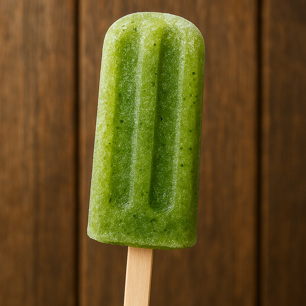 AI generated image of green smoothie icey pole